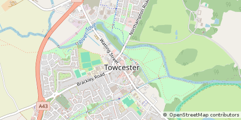 Map of Towcester, Northamptonshire
