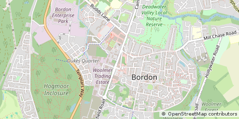 Map of Bordon, Hampshire