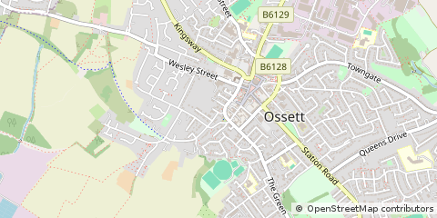Map of Ossett, Wakefield, West Yorkshire