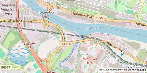 Map of Newcastle Upon Tyne, Tyne and Wear
