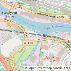 Map of Newcastle Upon Tyne, Tyne and Wear
