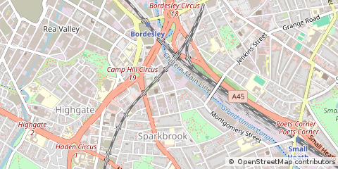 Map of Birmingham, West Midlands