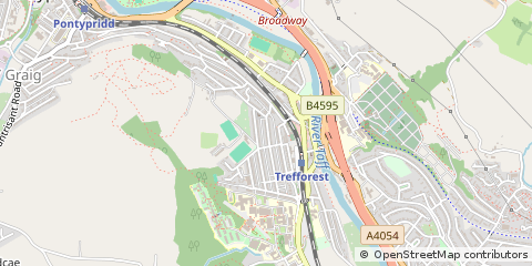 Map of Pontypridd, MID Glamorgan