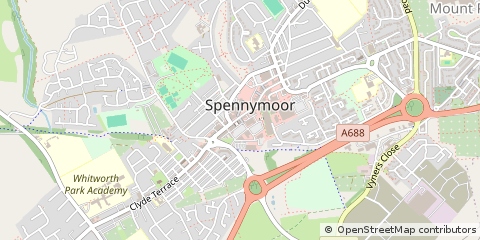 Map of Spennymoor County Durham, Co. Durham