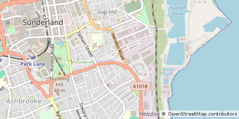 Map of Sunderland, Tyne & Wear