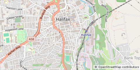 Map of Halifax, West Yorkshire