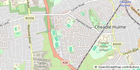 Map of Cheadle, Cheshire