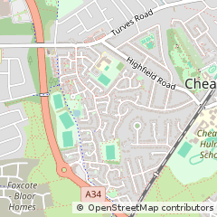 Map of Cheadle, Cheshire