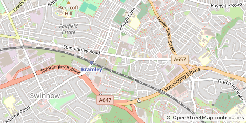 Map of Leeds, West Yorkshire