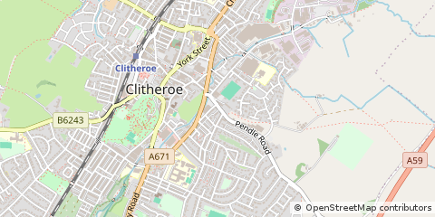 Map of Clitheroe, Lancashire