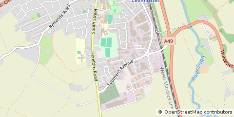 Map of Leominster, Herefordshire