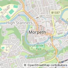 Map of Morpeth, Northumberland