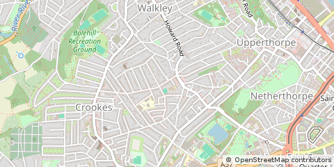 Map of Sheffield, South Yorkshire