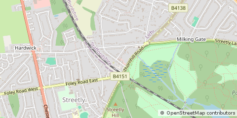 Map of Little Aston, Staffordshire