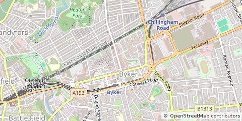 Map of Newcastle Upon Tyne