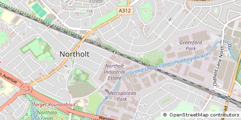 Map of Northolt, Middlesex