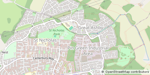 Map of Stevenage, Hertfordshire