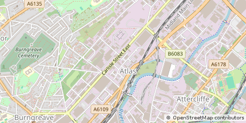 Map of Sheffield, South Yorkshire