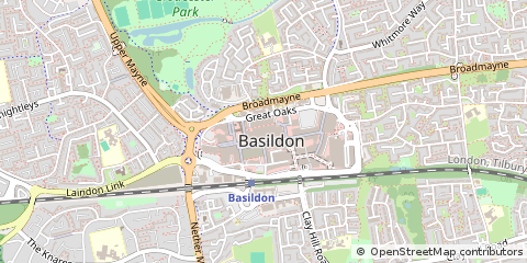 Map of Basildon, Essex