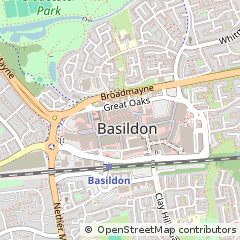 Map of Basildon, Essex