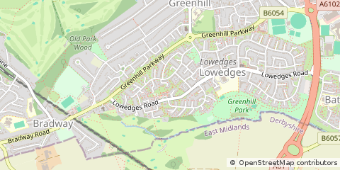 Map of Sheffield, South Yorkshire