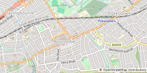 Map of Bournemouth, Dorset