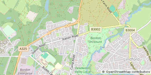 Map of Bordon, Hampshire