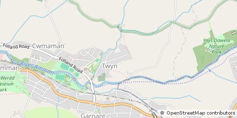 Map of Ammanford, Carmarthenshire
