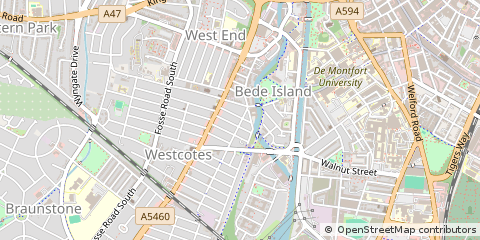Map of Leicester, Leicestershire