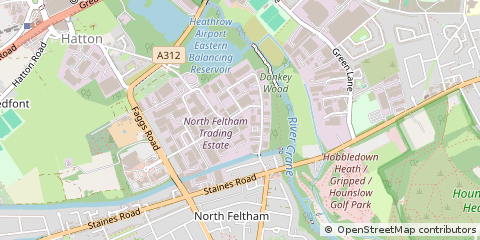 Map of Feltham, Middlesex