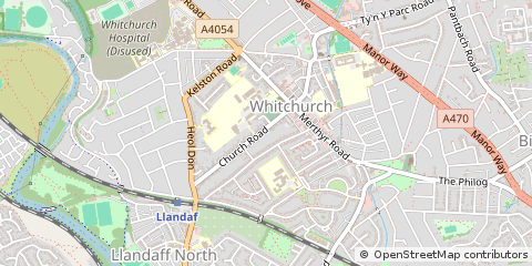 Map of Cardiff, South Glamorgan