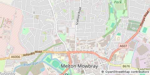 Map of Melton Mowbray, Leicestershire