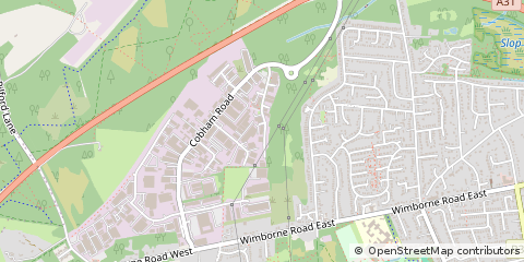 Map of Wimborne, Hampshire