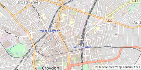 Map of Croydon, Surrey
