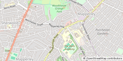Map of Nottingham, Nottinghamshire