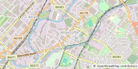 Map of Sheffield, South Yorkshire