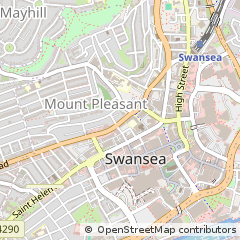 Map of Swansea, West Glamorgan