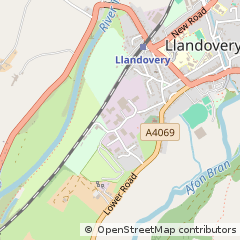 Map of Llandovery, Carmarthenshire
