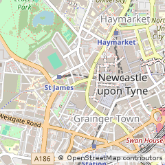 Map of Newcastle Upon Tyne, Tyne and Wear