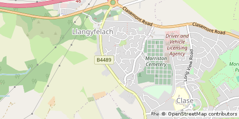 Map of Llangyfelach, Swansea