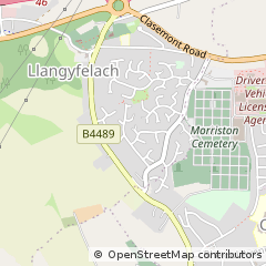 Map of Llangyfelach, Swansea