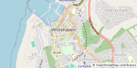 Map of Whitehaven, Cumbria