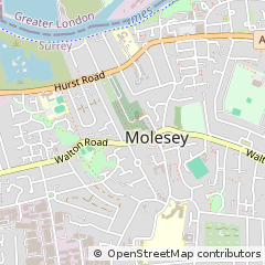 Map of West Molesey, Surrey