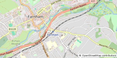 Map of Farnham, Surrey