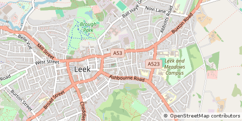Map of Leek, Staffordshire