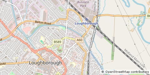 Map of Loughborough, Leicestershire