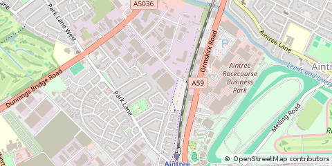 Map of Aintree, Liverpool