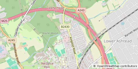 Map of Leatherhead, Surrey