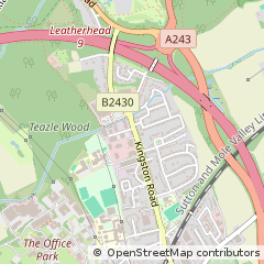 Map of Leatherhead, Surrey