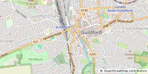 Map of Guildford, Surrey